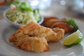 Bahamian conch fritters served with conch salad